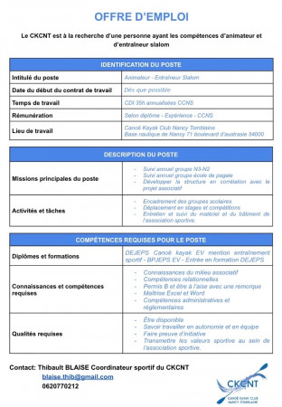 Offre d’emploi