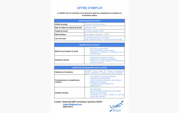 Le Canoë Kayak Club de Nancy recrute un(e) animateur(trice) / entraîneur(e) slalom pour encadrer les séances, accompagner les athlètes et participer au développement du club.Poste idéal pour une personne passionnée, souhaitant s’investir dans un projet sp
